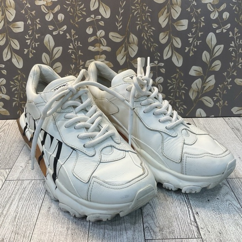 Valentino Cream Leather VLTN Bounce Low Top Sneakers Size 36 1/2